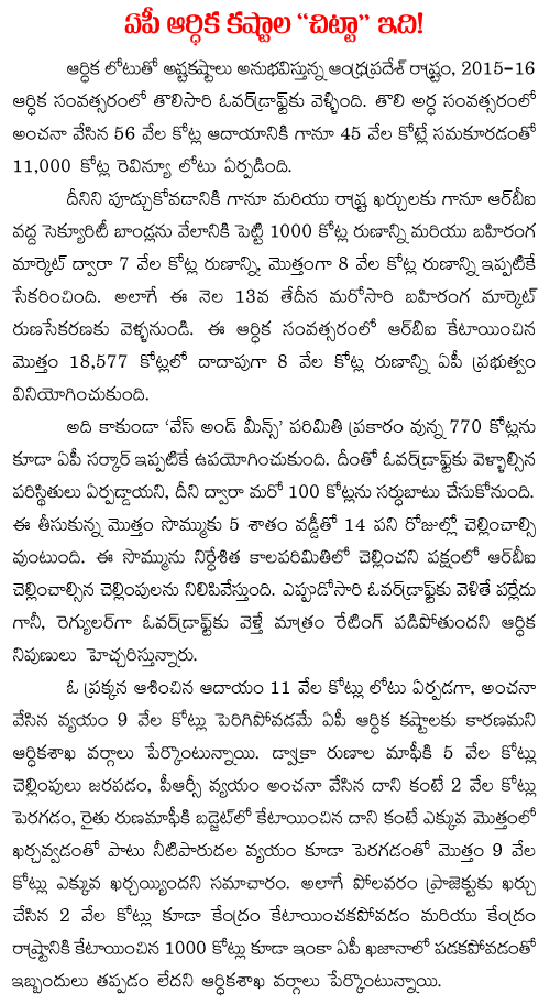 andhra pradesh financial troubles