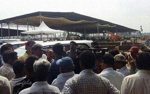 delay in amaravati foundation ceremony works