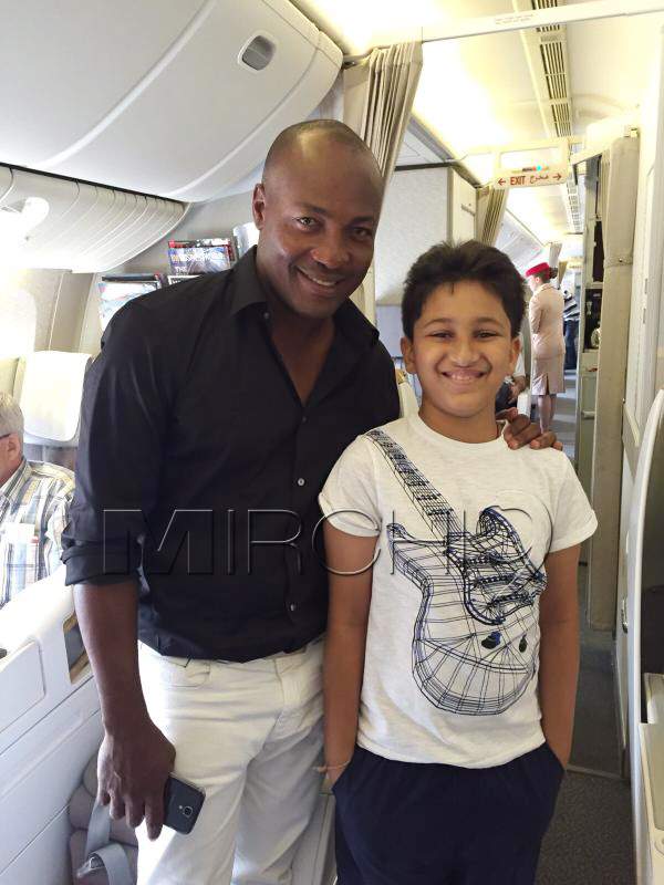 mahesh babu son gautham with Brian Charles Lara