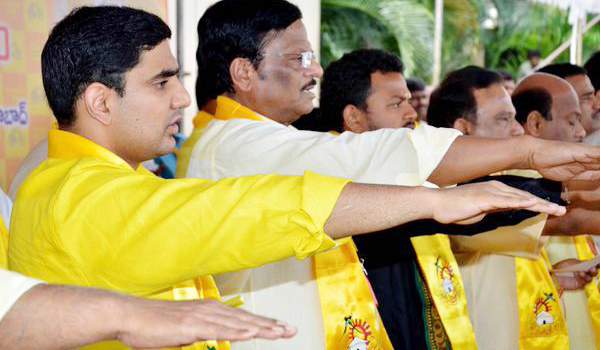 nara lokesh at oath taking ceremony