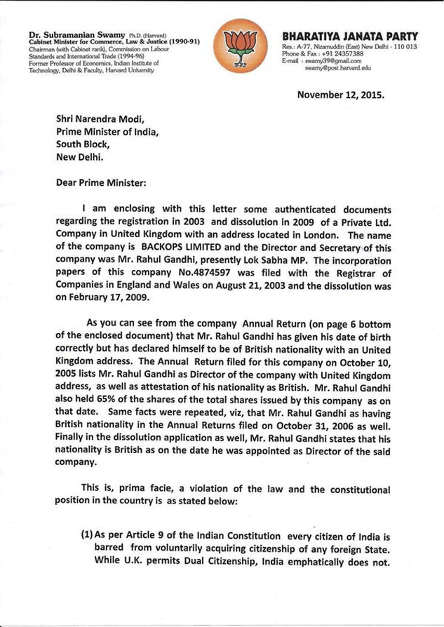 controversy on rahul gandhi indian citizenship