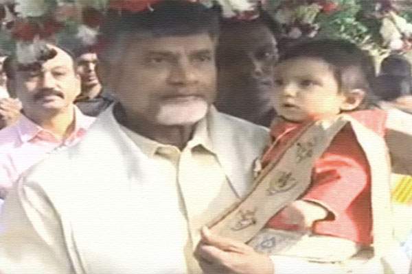 Chandrababu naidu grandson head tonsure