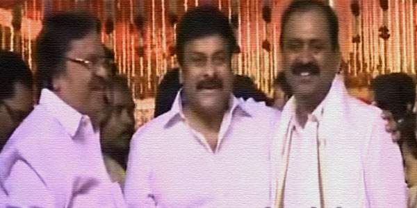 chiranjeevi dasari narayana rao meet at bumana karunakar reddy son wedding