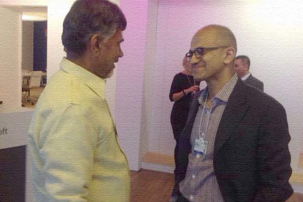 Chandrababu naidu-satya nadella