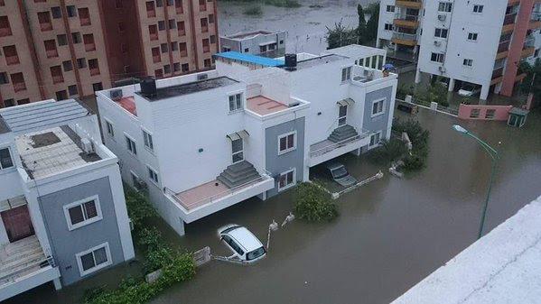 Chennai Floods drowned costly buildings