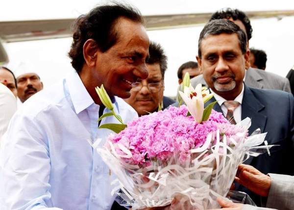 KCR TRS city hyderabad hoardings