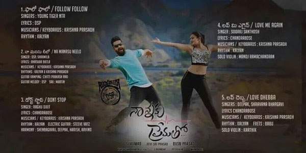 Nannaku Prematha songs list