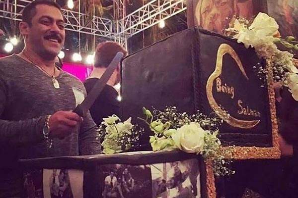 salman khan gravity defying cake for 50th birthday