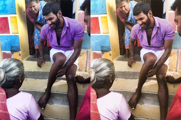 Traditional paatis medicine offered to cure Young hero vishal reddy