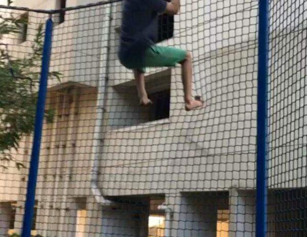 Hridhaan Roshan jumping on a trampoline