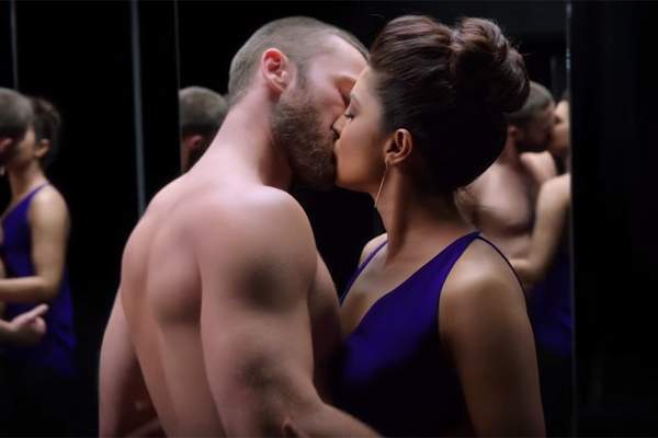 Quantico---Reflections-priyanka chopra lip kissing