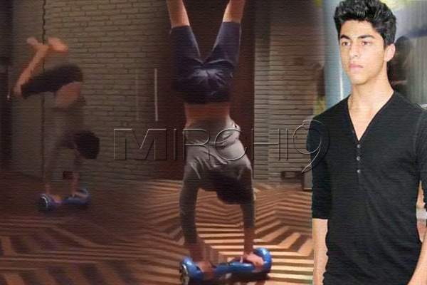 Shahrukh Khan's son aryan-khan-handstand-on-hover-board