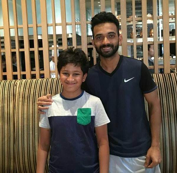 Mahesh babu son gautham with cricketer ajinkya rehna