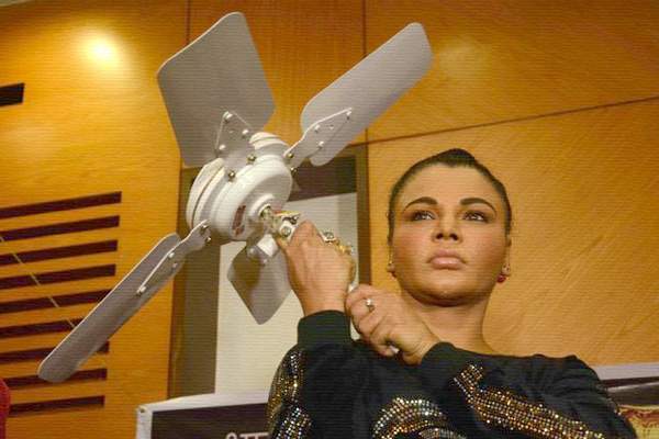 Rakhi saawant is back demanding ban of ceiling fans