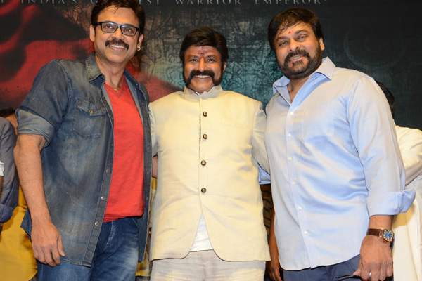 chiranjeevi and venkatesh at Gautamiputra Satakarni movie launch