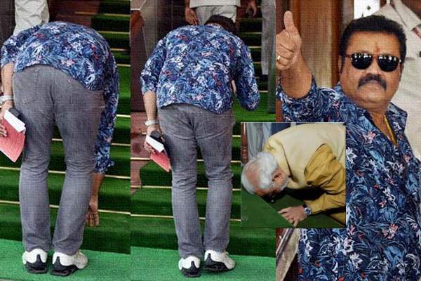 suresh gopi rajya sabha entry style pic