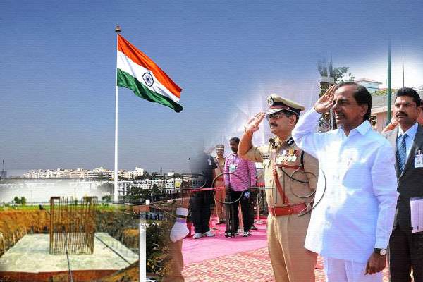 KCR Telangana tallest Flag Pole