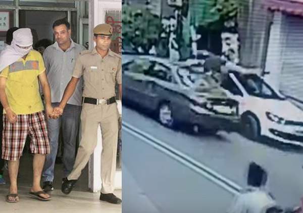 CCTV footage Delhi Janakpuri car hit run