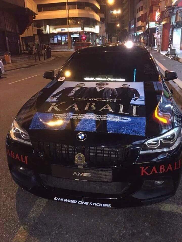 Kabali poster on BMW car
