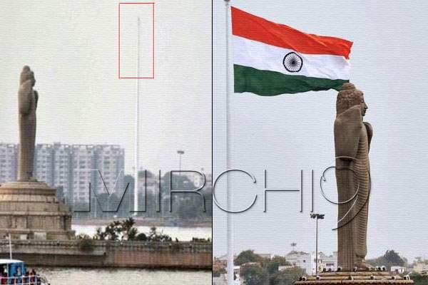 Largest Indian Flag, Largest Indian Flag Telangana, Largest Indian Flag KCR, Largest Indian Flag Torn, Largest Indian Flag Hyderabad, Largest Indian Flag Troubles, Largest Indian Flag HMDA