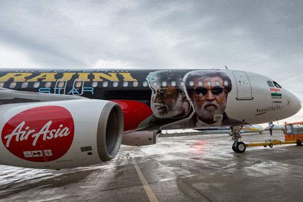 Kabali AirAsia Flight, Kabali AirAsia Flight Design, Kabali AirAsia Flight Services, Kabali AirAsia Flight Rajinikanth, Kabali AirAsia Flight Bangalore, Kabali AirAsia Flight Chennai
