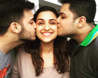 Parineeti Chopra, Parineeti Chopra Brothers, Parineeti Chopra Brothers Kissing, Parineeti Chopra Brothers Shivang Chopra Saraj Chopra, Parineeti Chopra Brothers Shivang Chopra Saraj Chopra