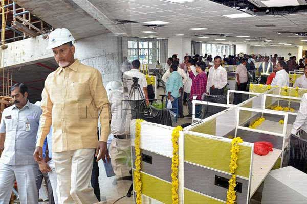 Chandrababu Naidu, Chandrababu Naidu Amaravati Office, Chandrababu Naidu Velagapudi Office, Chandrababu Naidu Office Temporary Secretariat