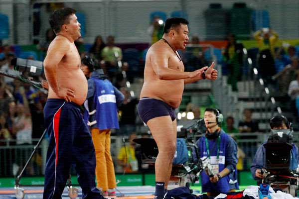 Mongolian Wrestler, Rio Olympics Mongolian Wrestler Strip, Rio Olympics Mongolian Wrestler Coaches Strip, Rio Olympics Mongolian Wrestler Strip Protest