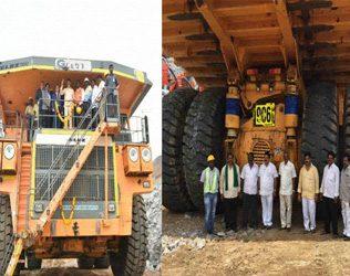 Jumbo truck in Polavaram Project