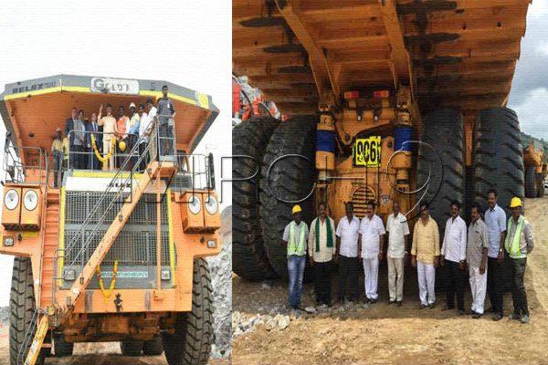 Jumbo truck in Polavaram Project