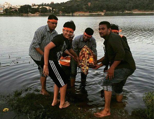 Mahesh Babu Son Gautham Vinayaka Nimajjanam,  Gautham Krishna Vinayaka Nimajjanam Photos, Mahesh Babu Son Gautham Krishna Vinayaka Nimajjanam Photos 2016