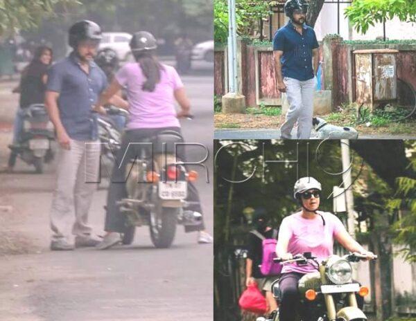 Suriya, Suriya Driving Lessons Wife Jyothika, Suriya Teaches Jyothika Bike Riding, Suriya Teaches Jyothika Bullet Driving Training 
