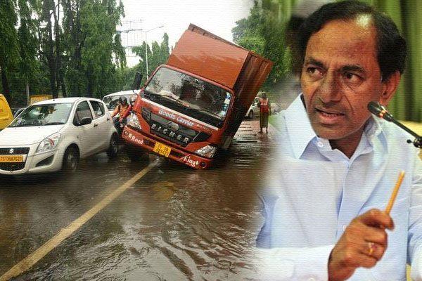 KCR Response Hyderabad Rains, TRS KCR Response Hyderabad Rains, TRS Government Drainage Hyderabad Rains, KCR Blames Congress Hyderabad Drainage Heavy Rains