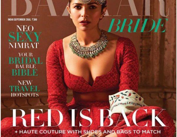 Nimrit Kaur Hot Cover Photo, Nimrit Kaur Hot Cover Photo Harper's Bazaar Bride, Nimrit Kaur Hot Cover Images, Nimrit Kaur Sizzling Hot Photo Magazine Cover 