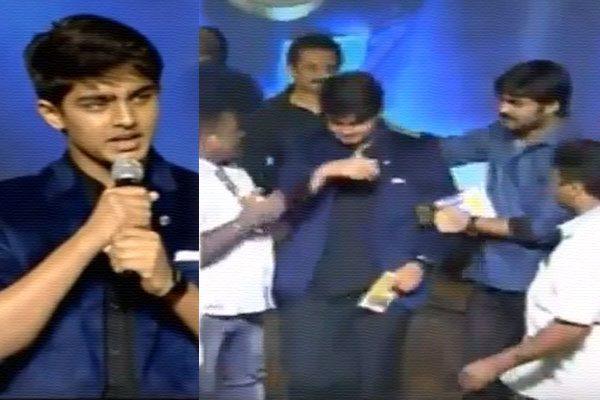 Srikanth Son Roshan Cries, Srikanth Son Roshan Cries Nirmala Convent Audio Launch, Hero Srikanth Cries Son Roshan Cries, Roshan Cries Nirmala Convent Audio