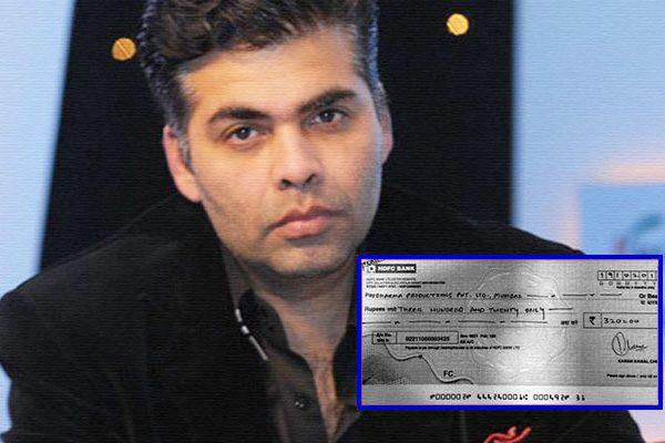 Business Rs320 Cheque -Karan-Johar