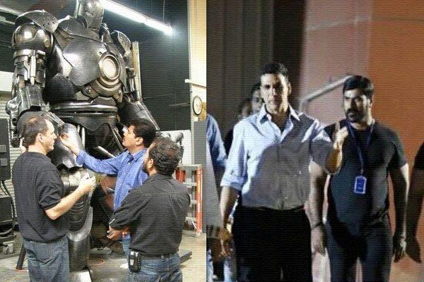 Enthiran 2.0 Climax, Enthiran 2.0 Climax Fight Stunt Silva, Rajinikanth Robo 2.0 Climax Fight Shoot, Rajinikanth Akshay Kumar Robo 2.0 Climax Fight Shoot