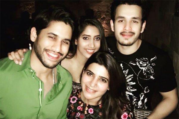 Akhil Naga Chaitanya Samantha Shriya Couples Party Together