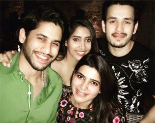 Naga Chaitanya Akhil Samantha ShriyaParty Photo Pic - Together