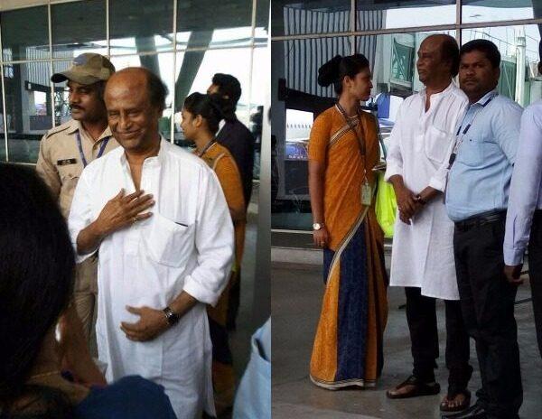 rajinikanth-leaves-for-2-0-launch-makes-airport-staff