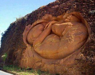 Roadside sculpture carved by a father Drunk and Drive