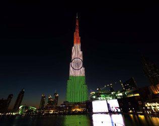 Burj Khalifa With Indian Flag Republic day