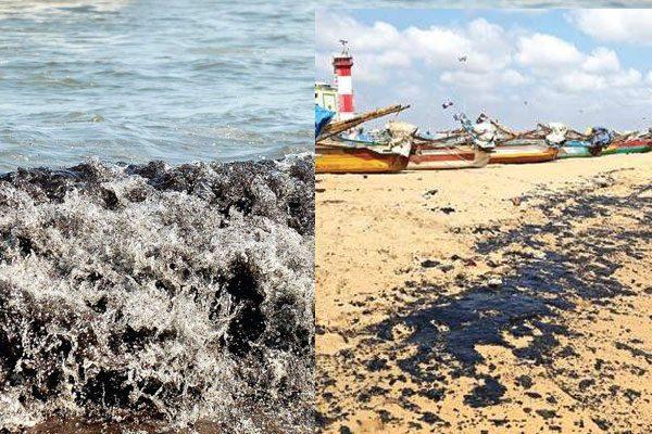 Chennai Marina beach Cargo Ship Pollutes Shore