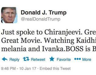 Donald Trump Watches Chiranjeevi Khaidi No 150