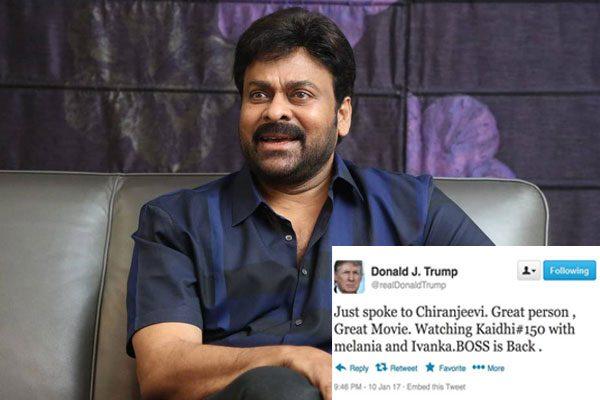 Donald Trump Watches Chiranjeevi Khaidi No 150