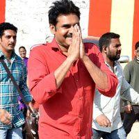 Pawan Kalyan on Katamarayudu Movie Set Photos