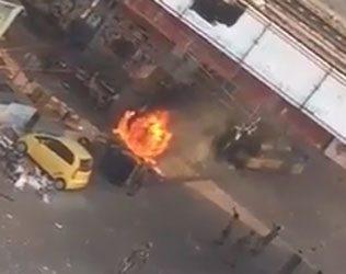 Police Men Setting Fire Caught on Camera -Jallikattu