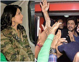 Sunny Leone Entered Train in Burkha with Shah Rukh Khan