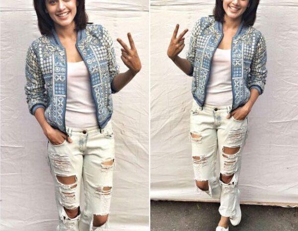 Taapsee Pannu severely distressed jeans