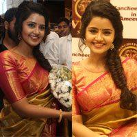 Anupama Parameswaran Launches VRK Silks Photos